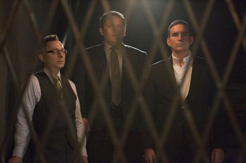 "Return 0" -- The team must embark on one last suicide mission to prevent Samaritan from destroying The Machine and cementing its hold over mankind, on the series finale of PERSON OF INTEREST, Tuesday, June 21 (10:00 -- 11:00 PM ET/PT) on the CBS Television Network. Pictured L-R: Michael Emerson as Harold Finch, Kevin Chapman as Lionel Fusco, and Jim Caviezel as John Reese Photo: Giovanni Rufino/Warner Bros. Entertainment Inc. ÃÂ©2016 WBEI. All rights reserved.